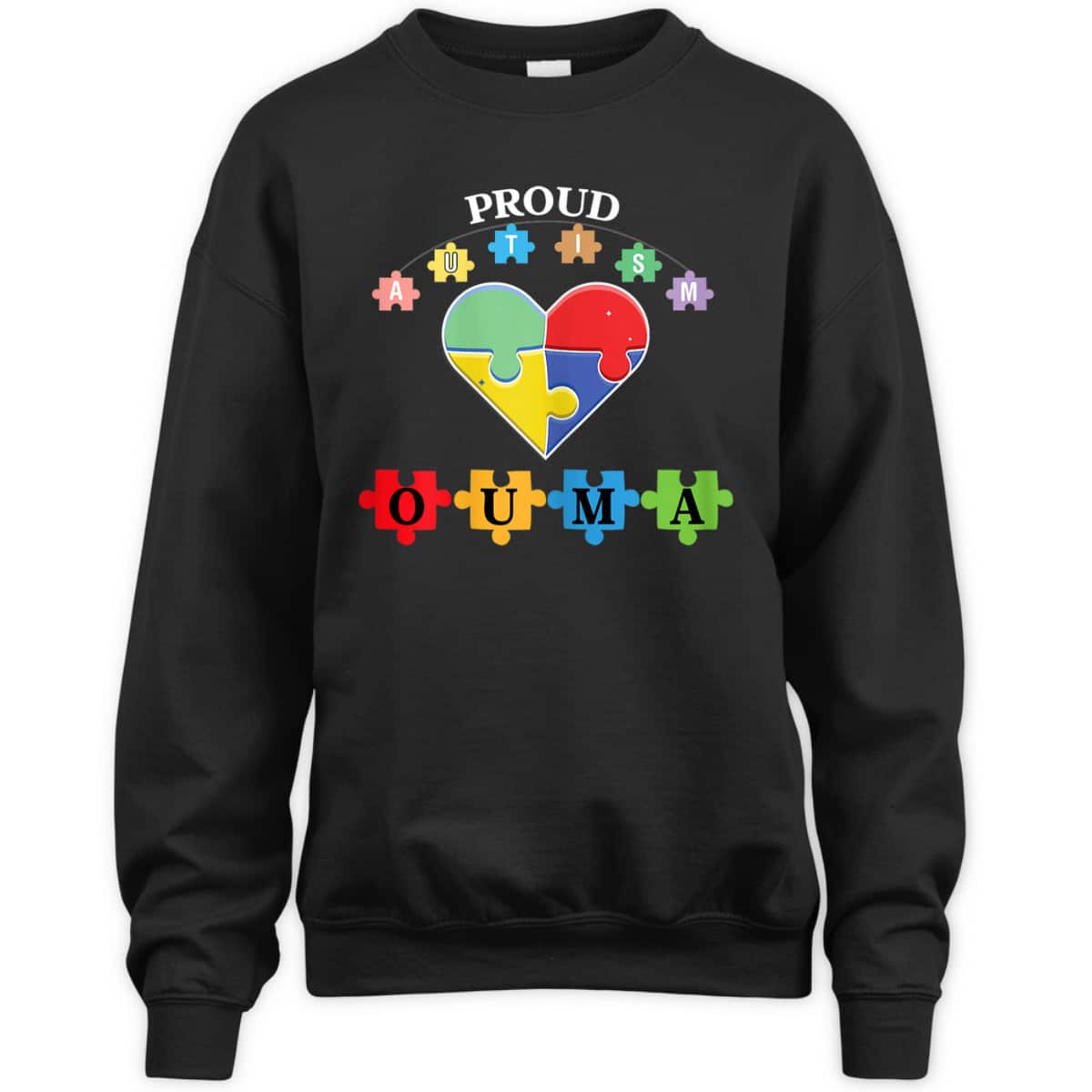 Womens Proud Autism Ouma Family Matching Autism Awareness Gift T-Shirt
