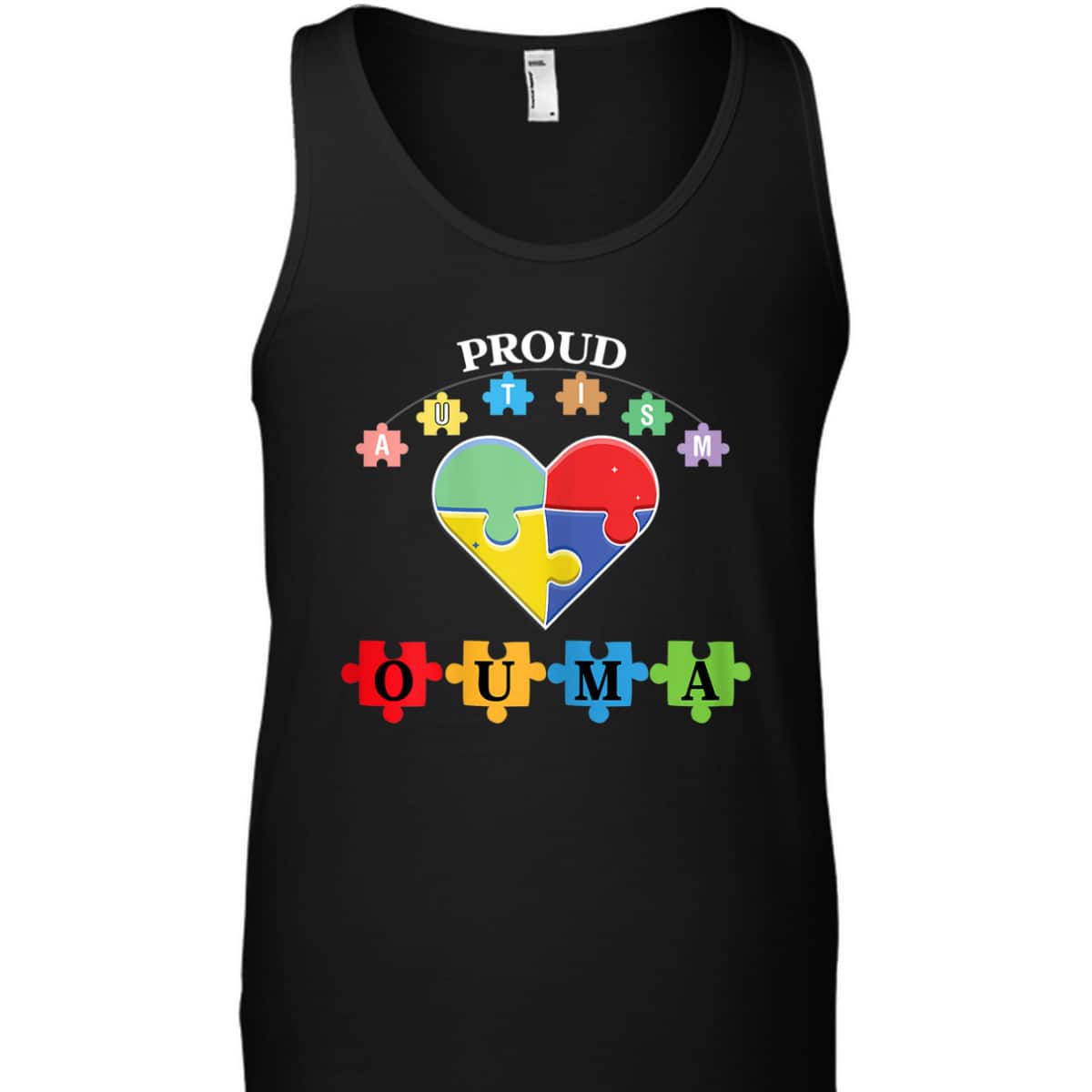 Womens Proud Autism Ouma Family Matching Autism Awareness Gift T-Shirt