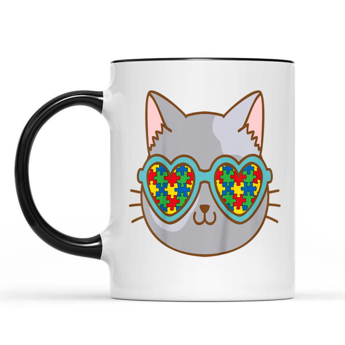 Kids Cat With Sunglasses Autism Awareness Kitten Puzzle Piece T-Shirt Kids Cat With Sunglasses Autism Awareness Kitten Puzzle Piece T-Shirt