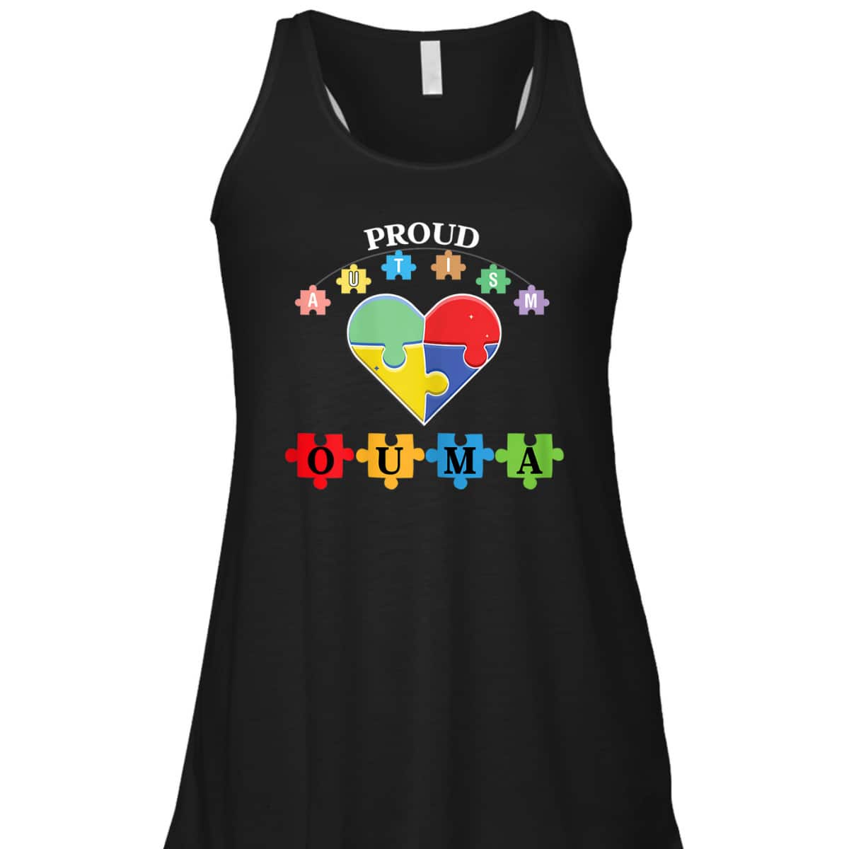 Womens Proud Autism Ouma Family Matching Autism Awareness Gift T-Shirt