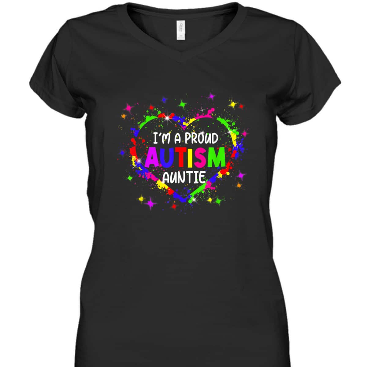 I'm A Proud Autism Auntie Women Girls Autism Awareness Heart T-Shirt