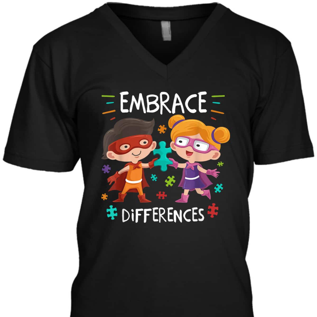 Autism Awareness Superheroes Embrace Differences Gift T-Shirt Autism Awareness Superheroes Embrace Differences Gift T-Shirt