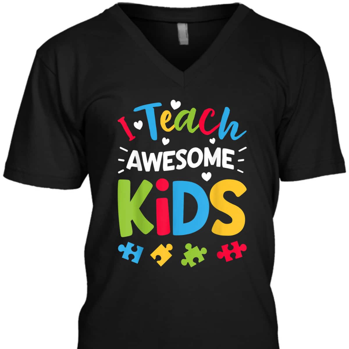 I Teach Awesome Kids Autism Awareness Women Teacher T-Shirt I Teach Awesome Kids Autism Awareness Women Teacher T-Shirt