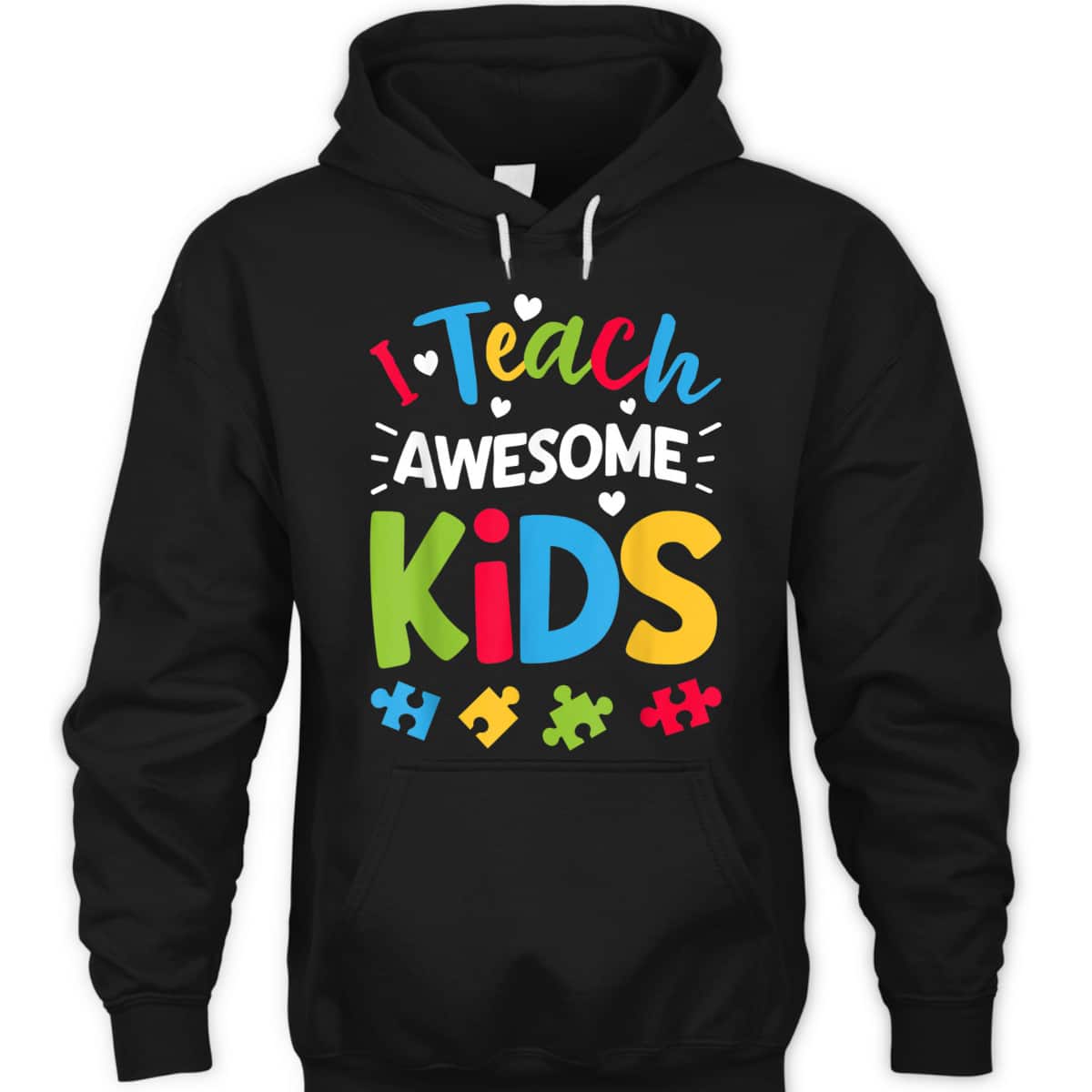 I Teach Awesome Kids Autism Awareness Women Teacher T-Shirt