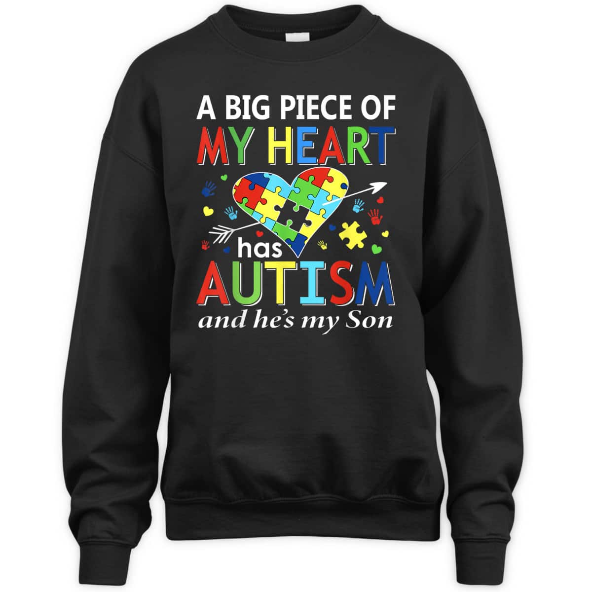 Autistic Boy Piece My Heart Has Autism He's My Son Mom Dad T-Shirt