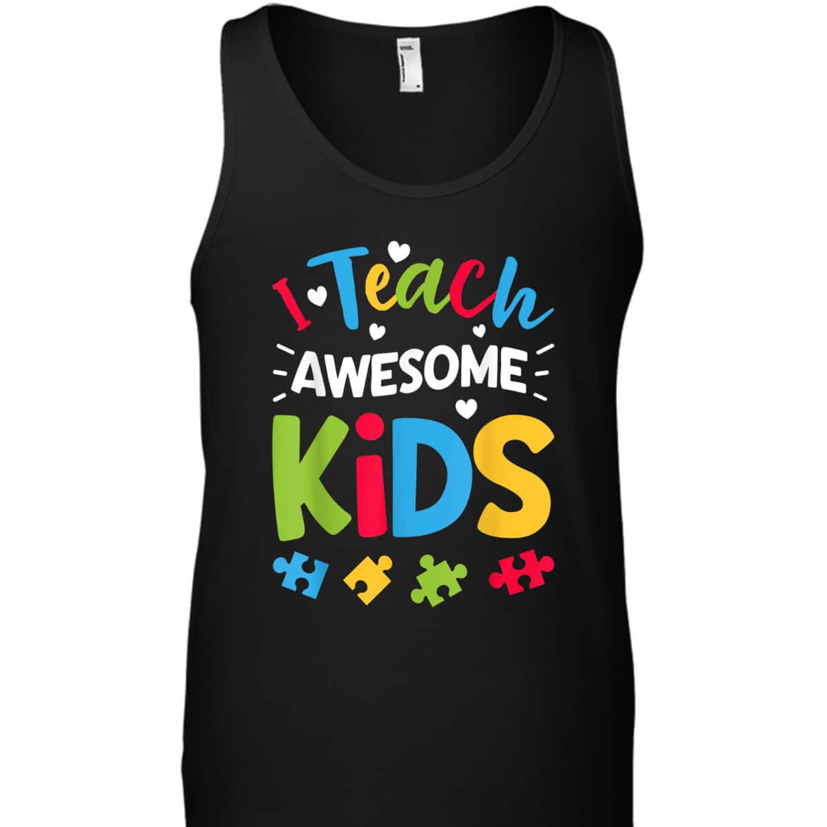 I Teach Awesome Kids Autism Awareness Women Teacher T-Shirt