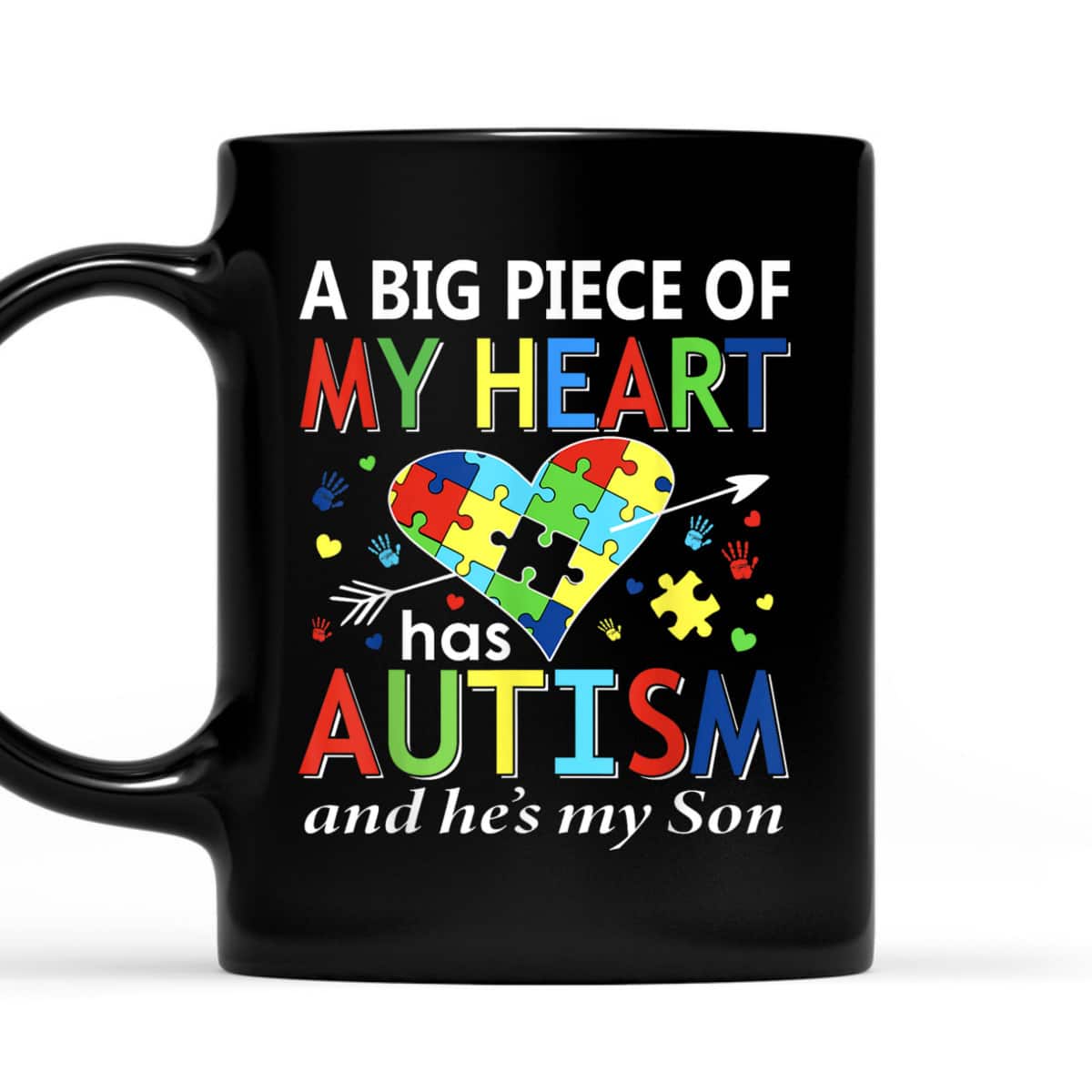 Autistic Boy Piece My Heart Has Autism He's My Son Mom Dad T-Shirt