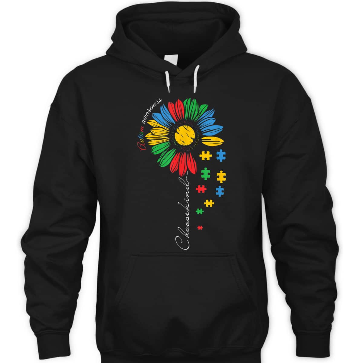 Accept Understand Autistic Kids Autism Awareness Sunflower T-Shirt