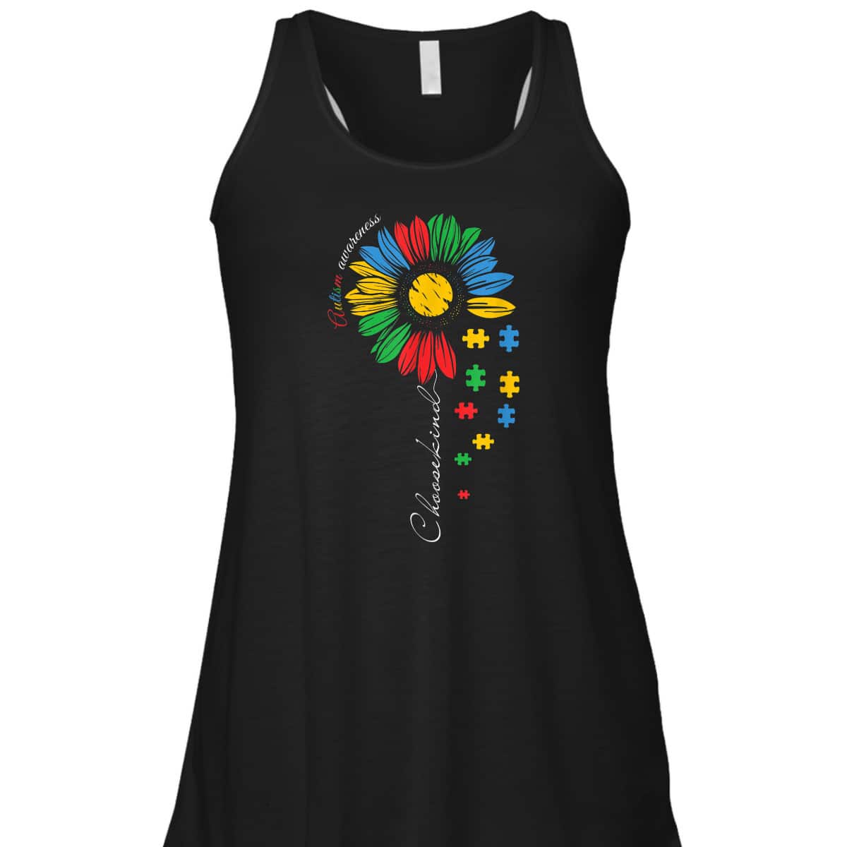 Accept Understand Autistic Kids Autism Awareness Sunflower T-Shirt
