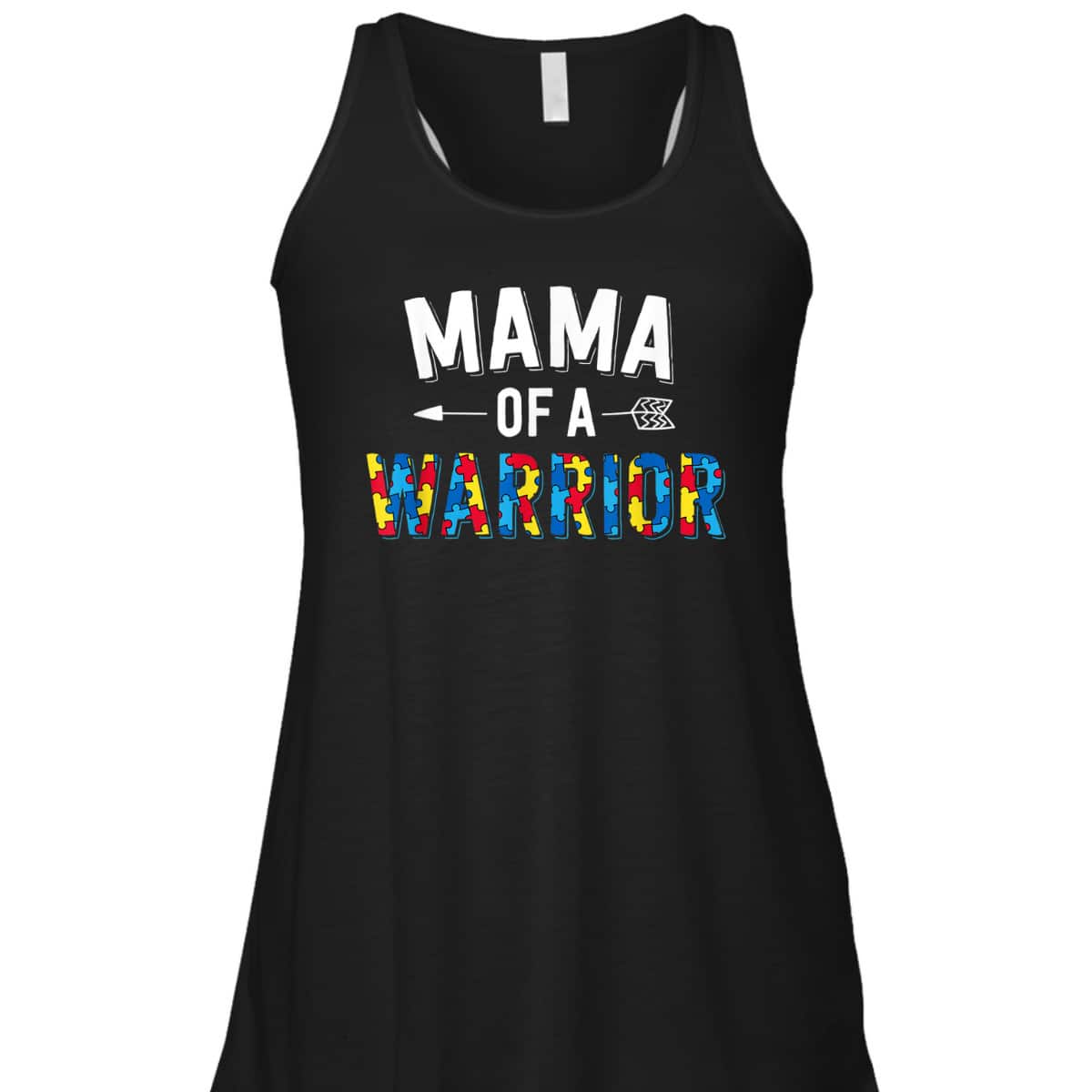 Mama Of A Warrior Family Mom World Autism Awareness Day T-Shirt