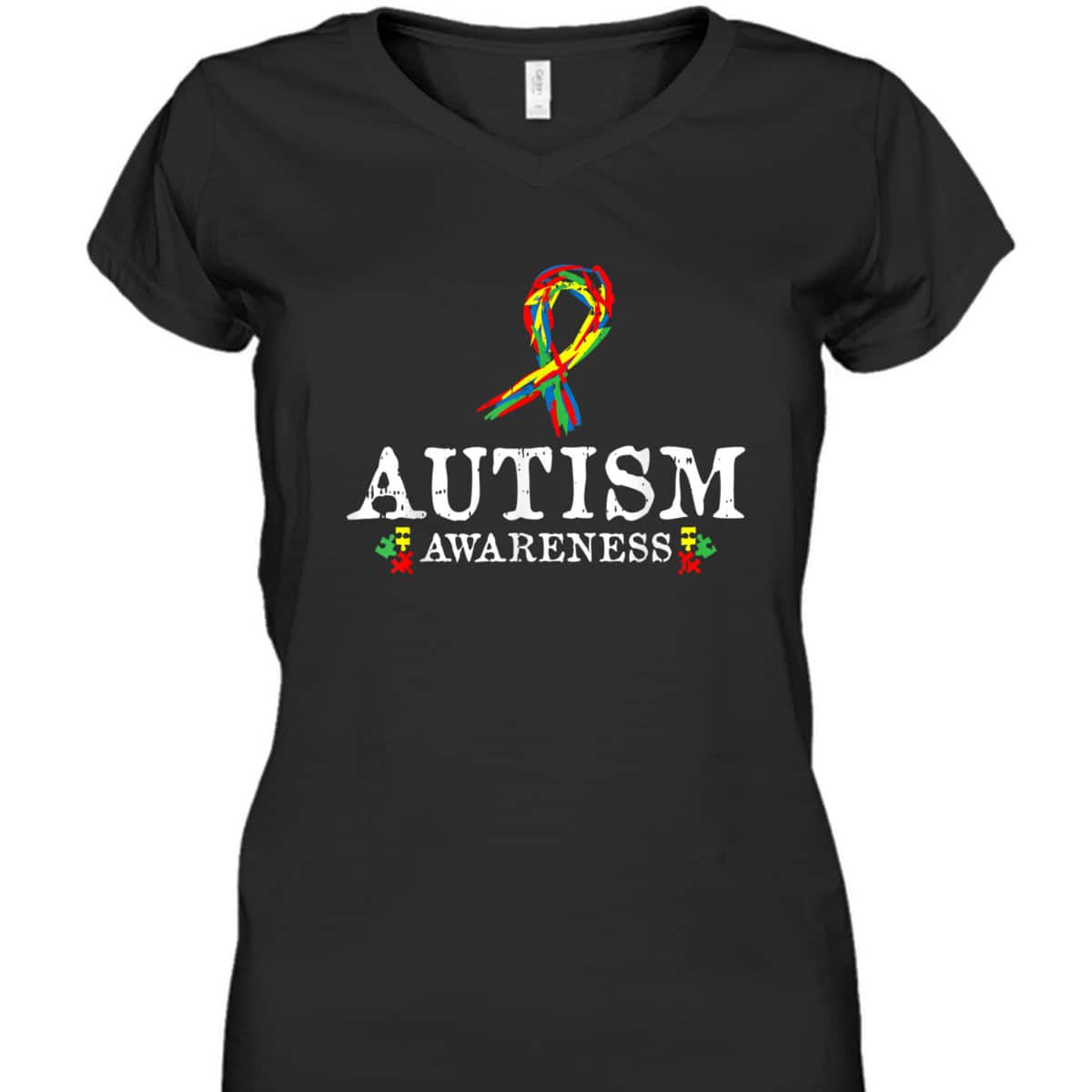 Puzzle Piece Ribbon Autism Awareness Gifts For Adults T-Shirt