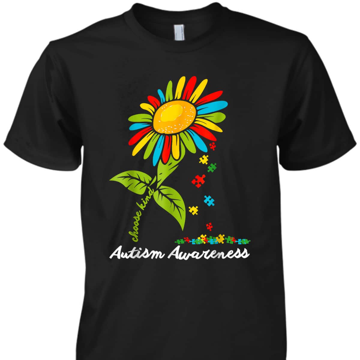 Choose Kind Autism Awareness Month Women Sunflower Mom T-Shirt