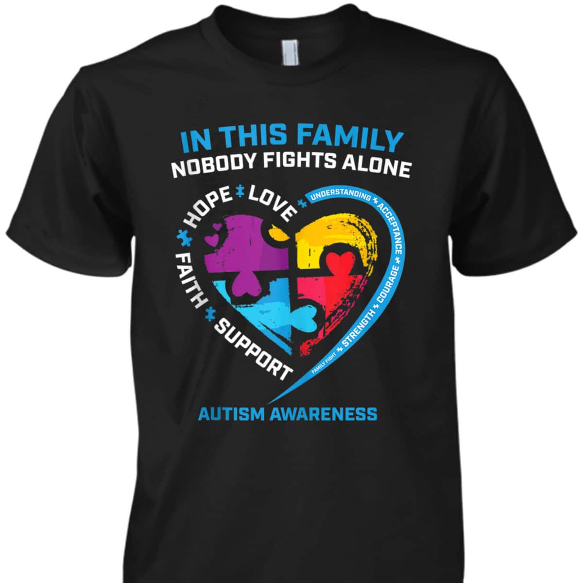 Son Daughter Mom Dad Family I Wear Blue Autism Awareness T-Shirt