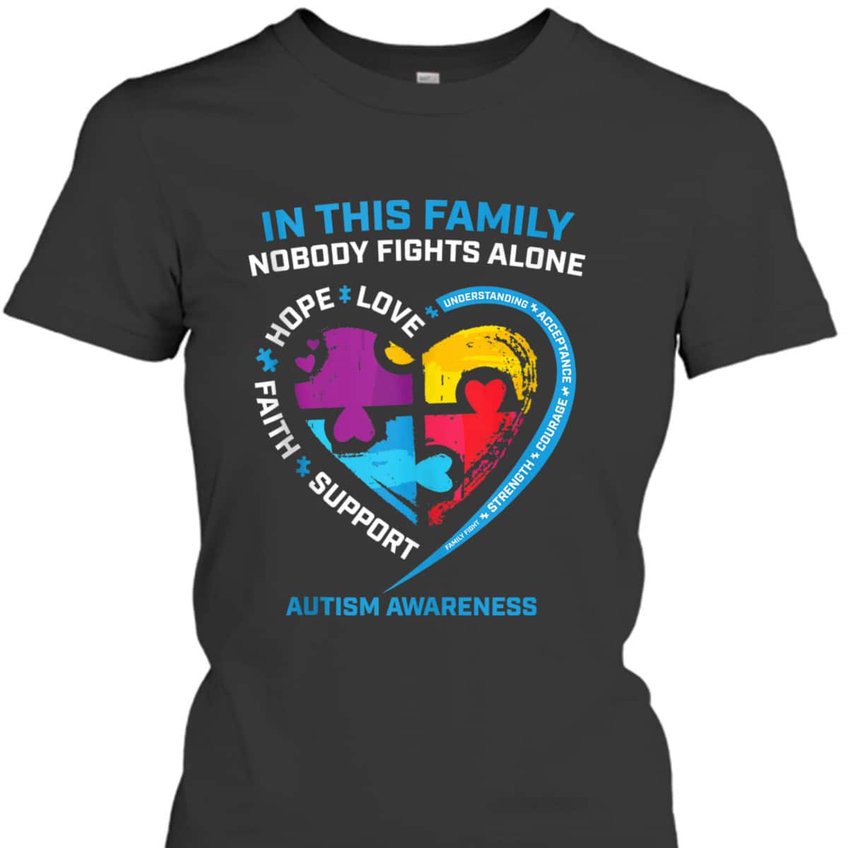 Son Daughter Mom Dad Family I Wear Blue Autism Awareness T-Shirt