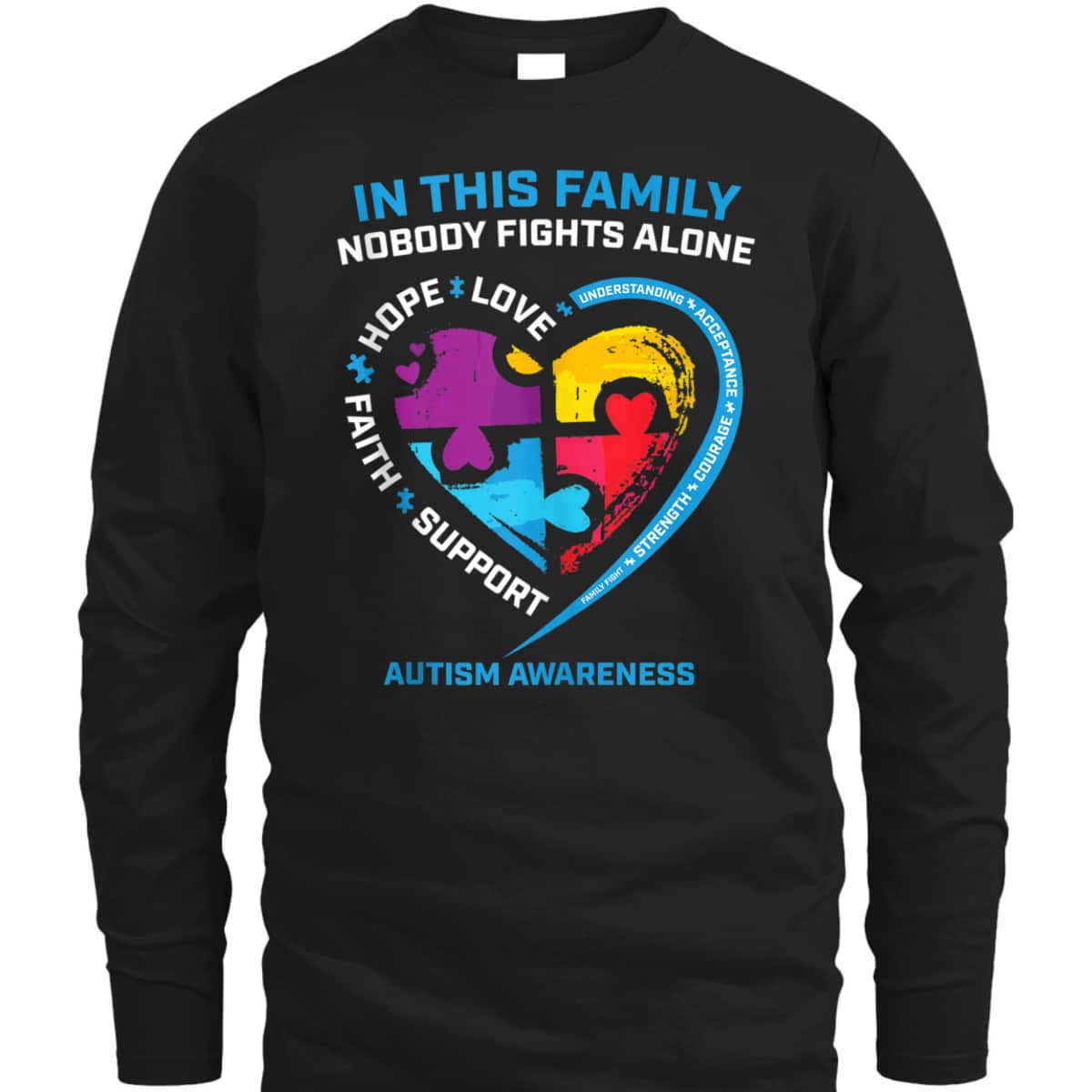 Son Daughter Mom Dad Family I Wear Blue Autism Awareness T-Shirt