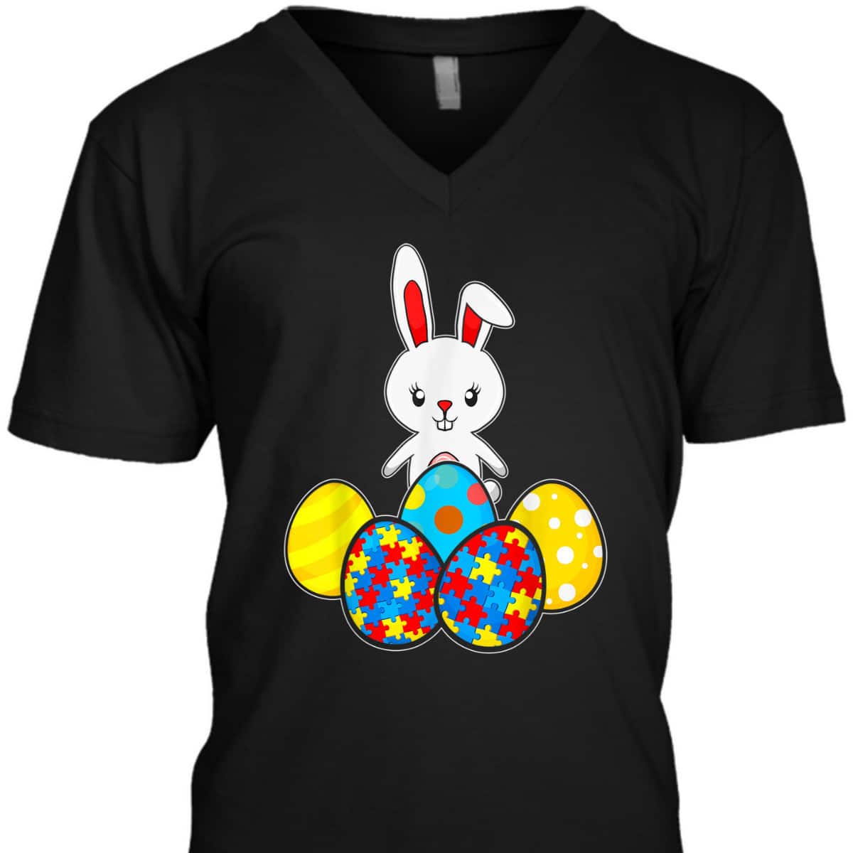 Autism Awareness Puzzle Easter Bunny Eggs Funny Gift T-Shirt