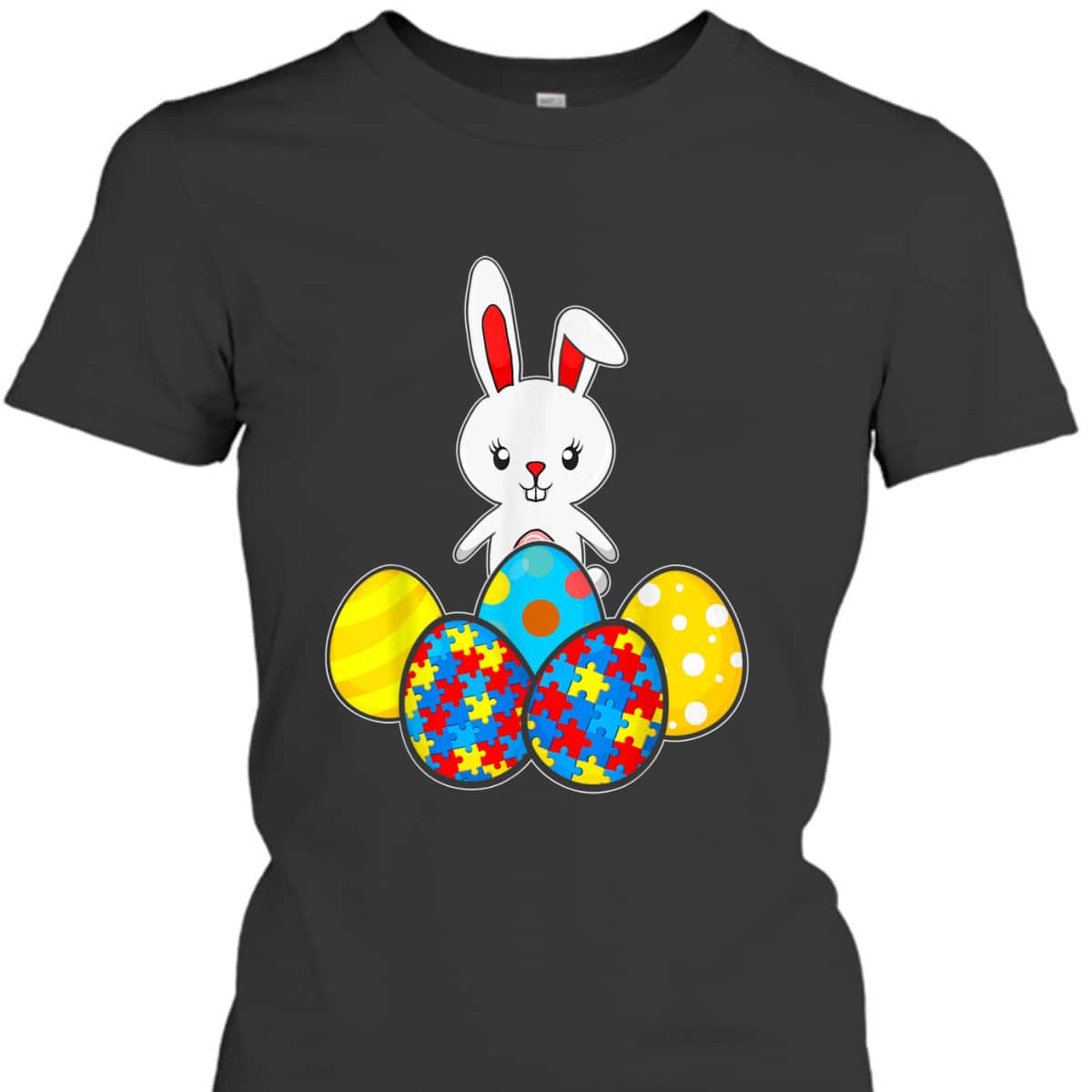 Autism Awareness Puzzle Easter Bunny Eggs Funny Gift T-Shirt