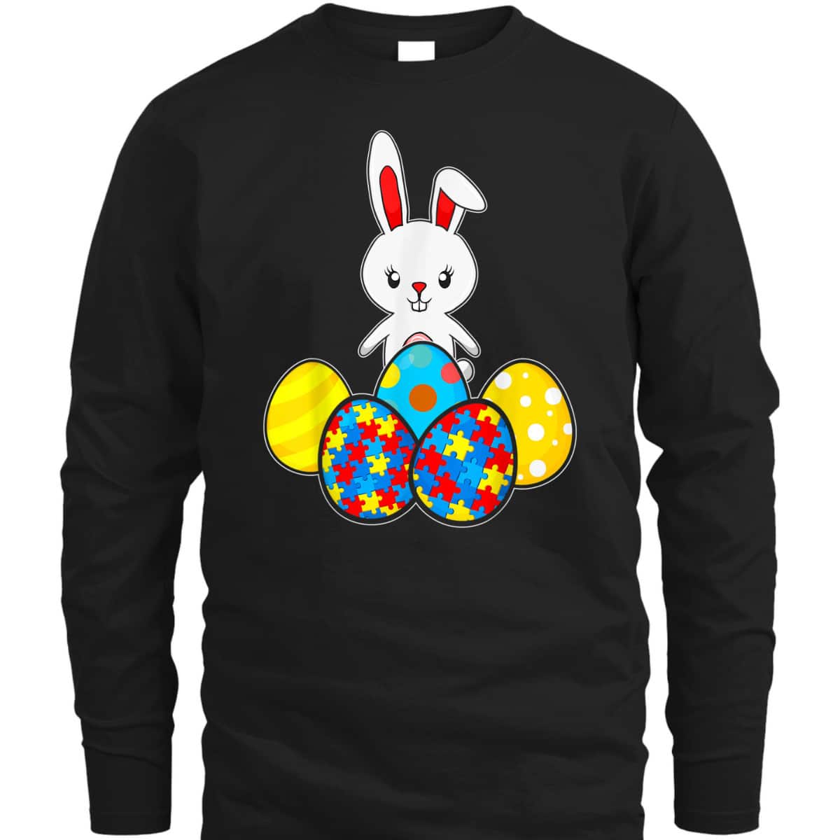 Autism Awareness Puzzle Easter Bunny Eggs Funny Gift T-Shirt