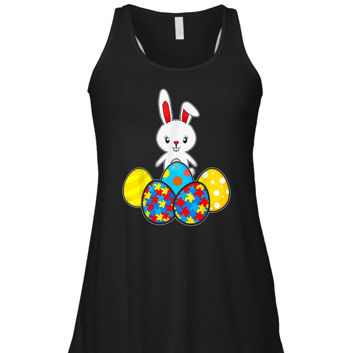 Autism Awareness Puzzle Easter Bunny Eggs Funny Gift T-Shirt
