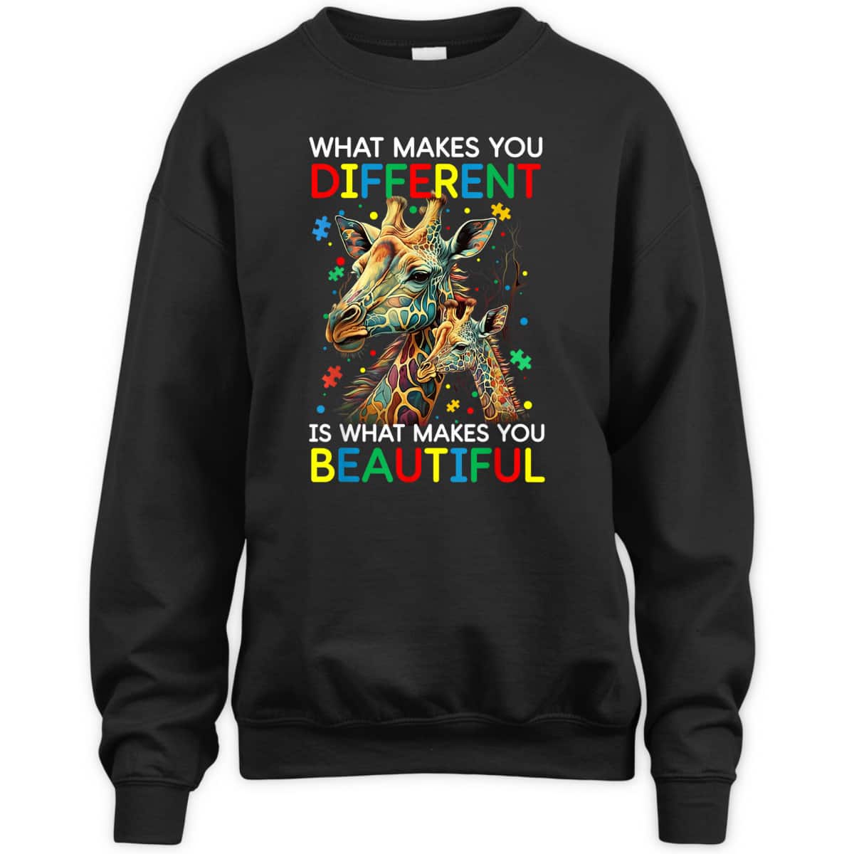 What Makes You Different Giraffe Mom Autism Child Awareness T-Shirt