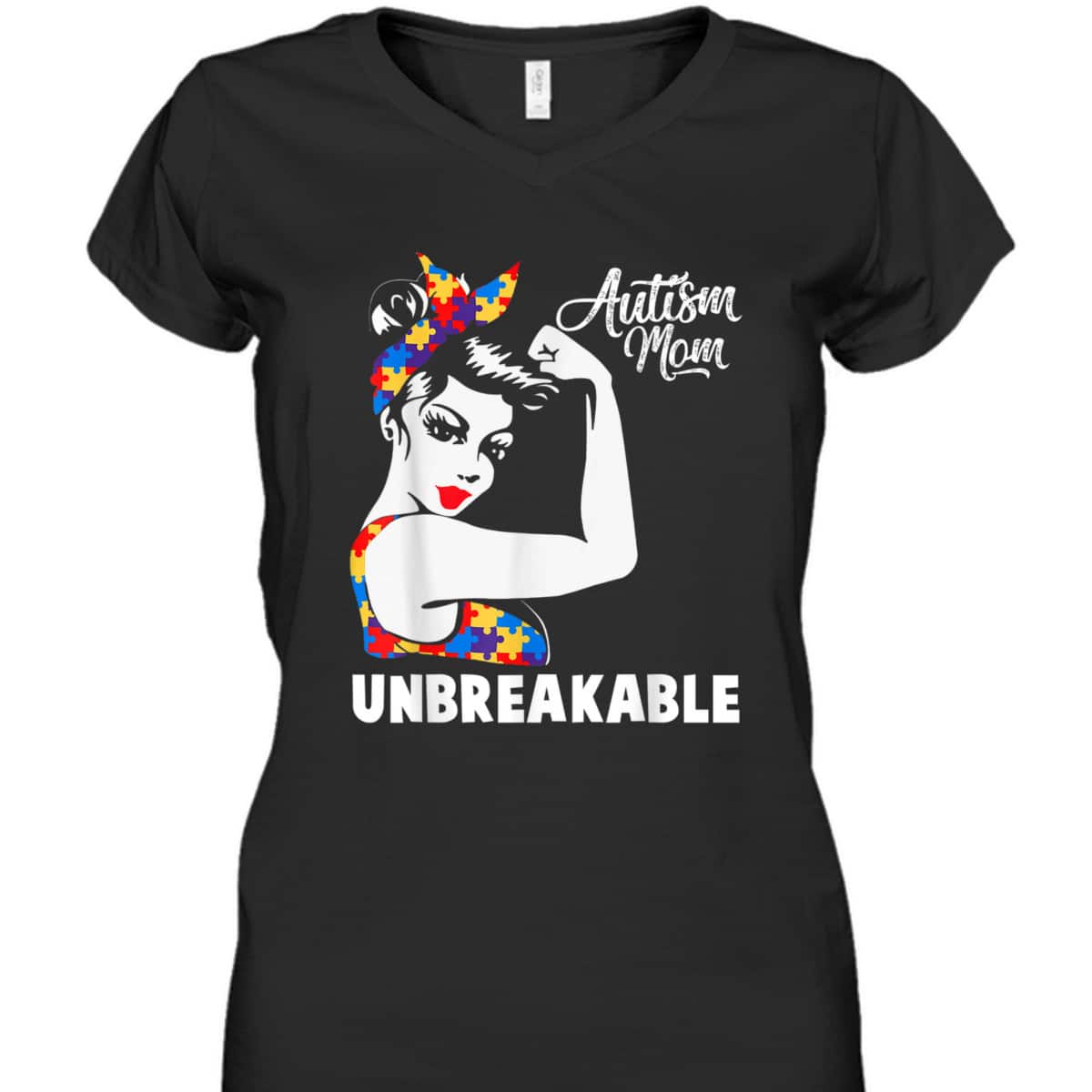 Womens Autism Mom Unbreakable Autism Awareness Day T-Shirt