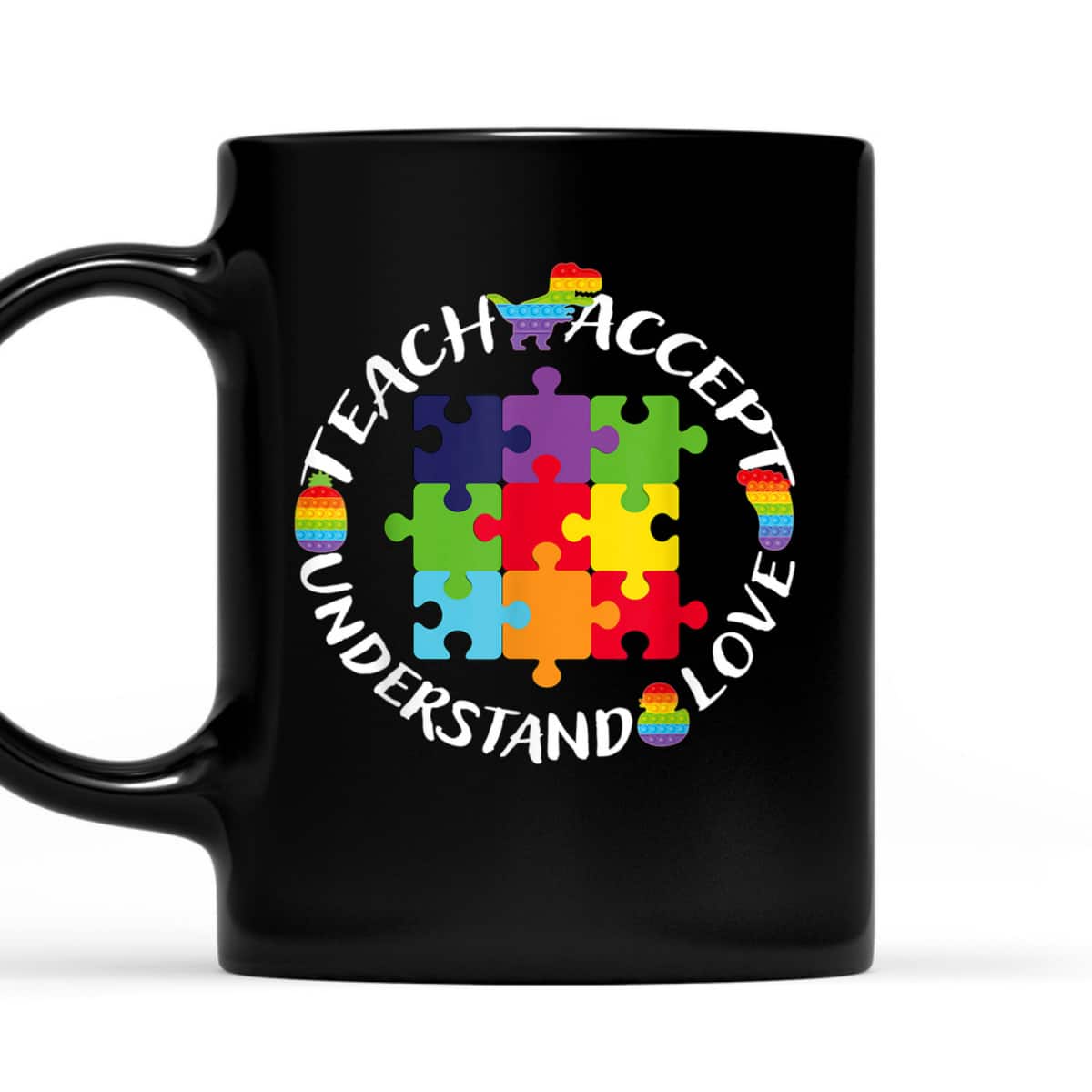 Teach Accept Understand Love Autism Awareness Teacher Puzzle T-Shirt