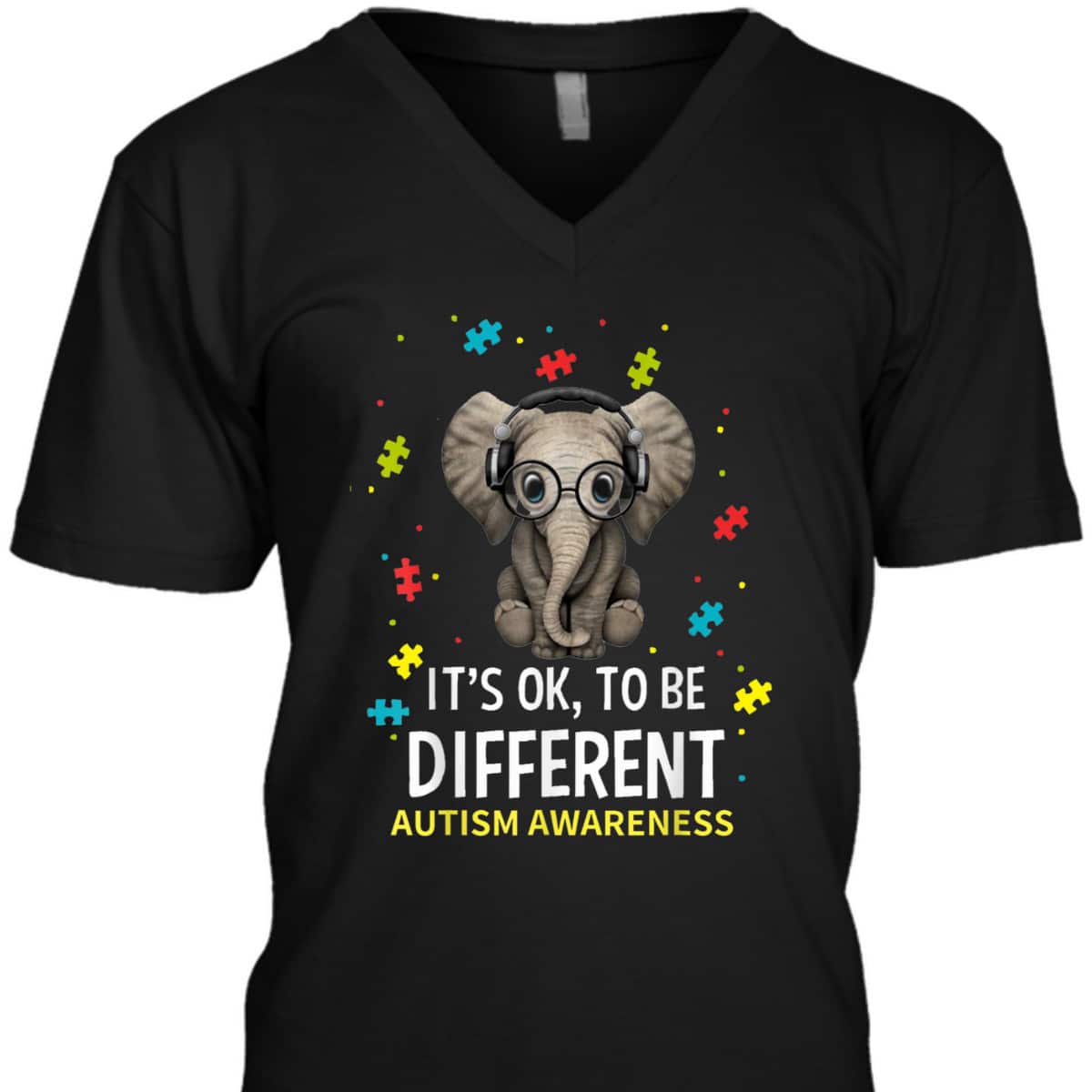 It's Ok To Be Different Autism Awareness Elephant T-Shirt