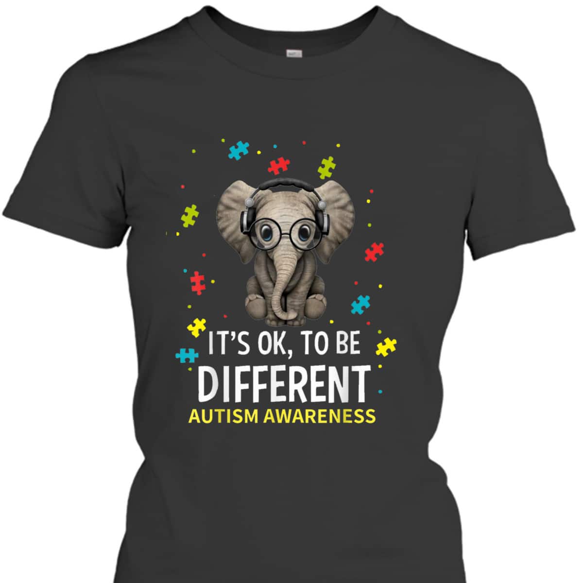 It's Ok To Be Different Autism Awareness Elephant T-Shirt It's Ok To Be Different Autism Awareness Elephant T-Shirt