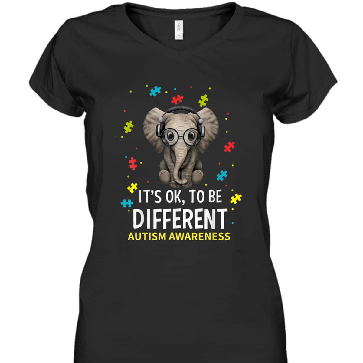 It's Ok To Be Different Autism Awareness Elephant T-Shirt