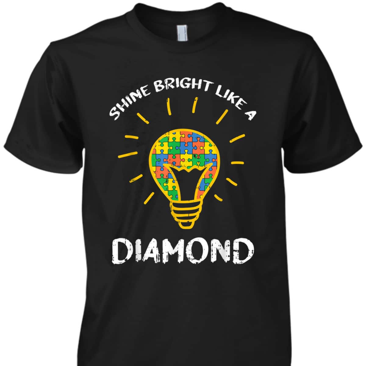 Shine Bright Autism Awareness Cool Puzzle Kids Mom Gifts T-Shirt