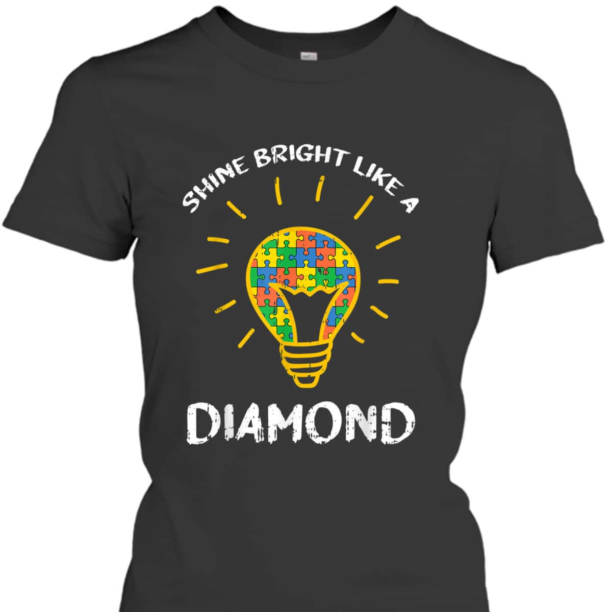 Shine Bright Autism Awareness Cool Puzzle Kids Mom Gifts T-Shirt