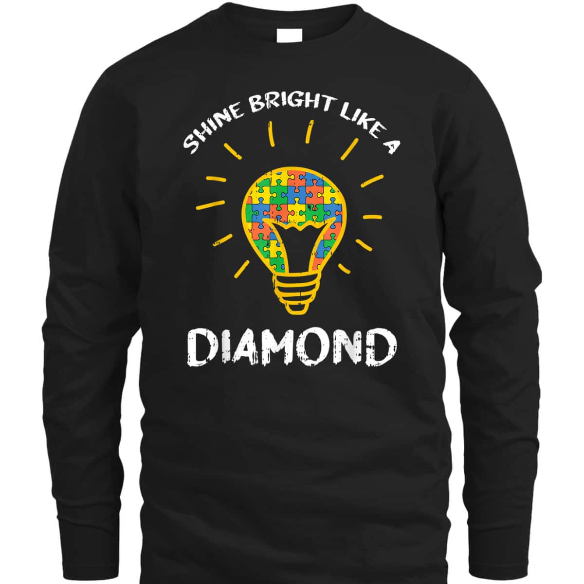 Shine Bright Autism Awareness Cool Puzzle Kids Mom Gifts T-Shirt