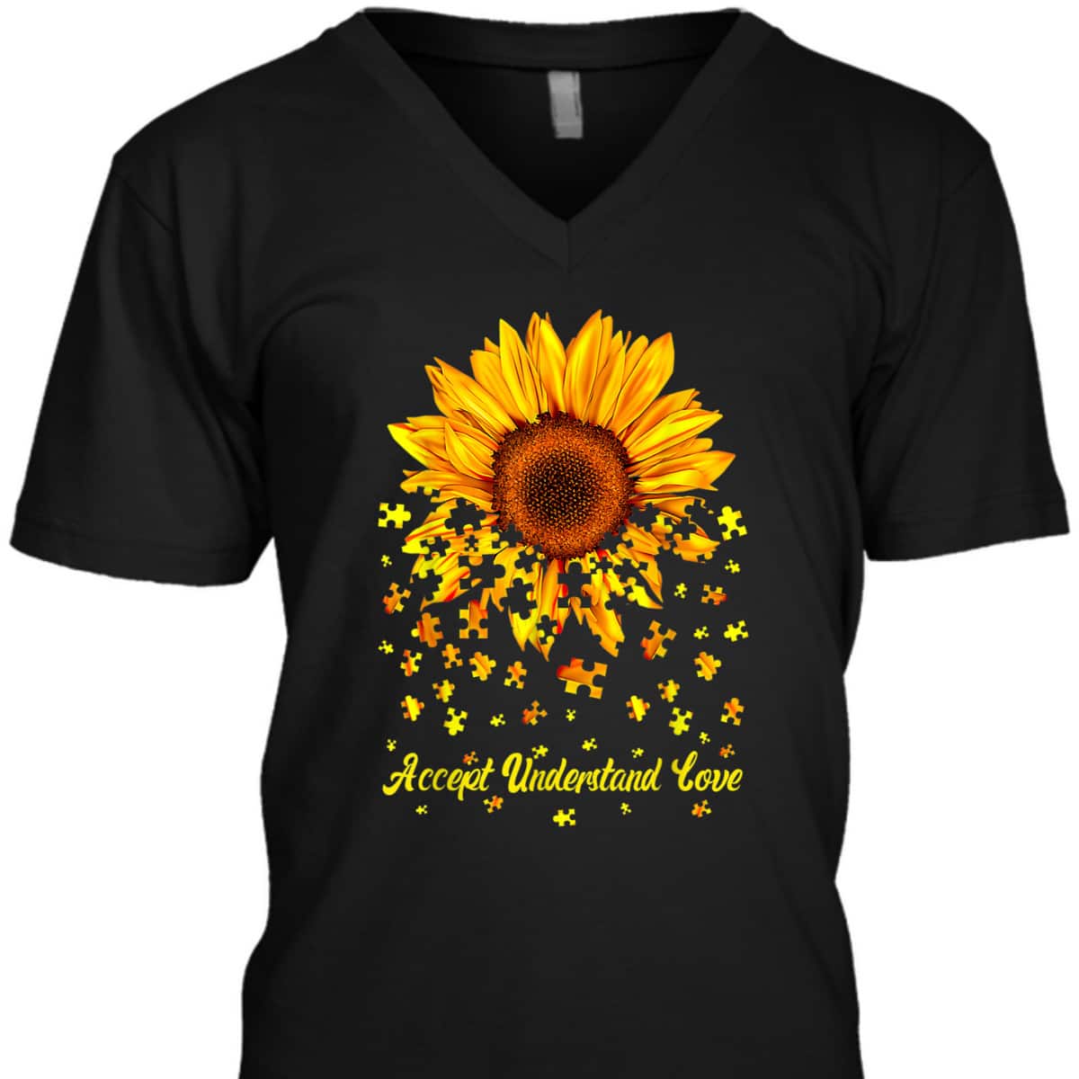 Accept Understand Love Sunflower Autism Awareness Funny T-Shirt Accept Understand Love Sunflower Autism Awareness Funny T-Shirt