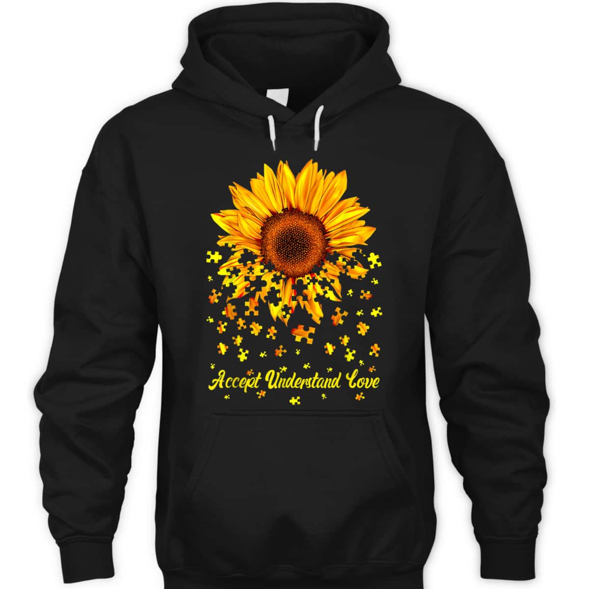 Accept Understand Love Sunflower Autism Awareness Funny T-Shirt