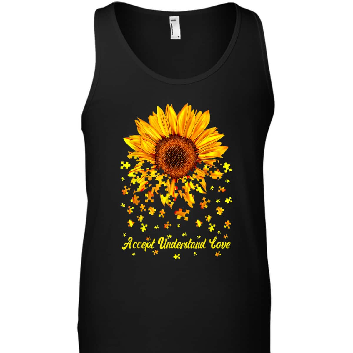 Accept Understand Love Sunflower Autism Awareness Funny T-Shirt
