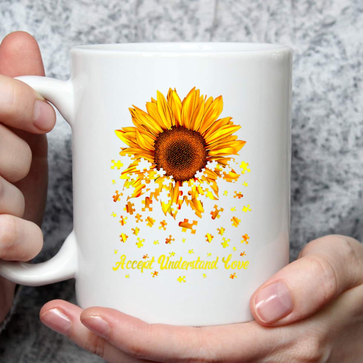 Accept Understand Love Sunflower Autism Awareness Funny T-Shirt