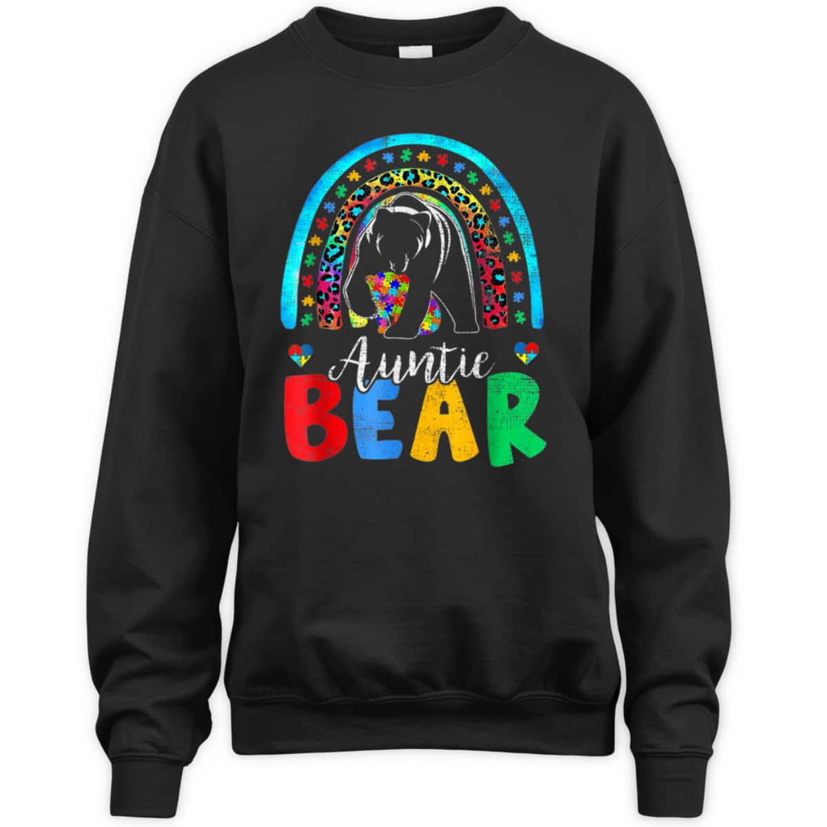 Autism Awareness Month Rainbow Auntie Bear Support Autistic T-Shirt Autism Awareness Month Rainbow Auntie Bear Support Autistic T-Shirt