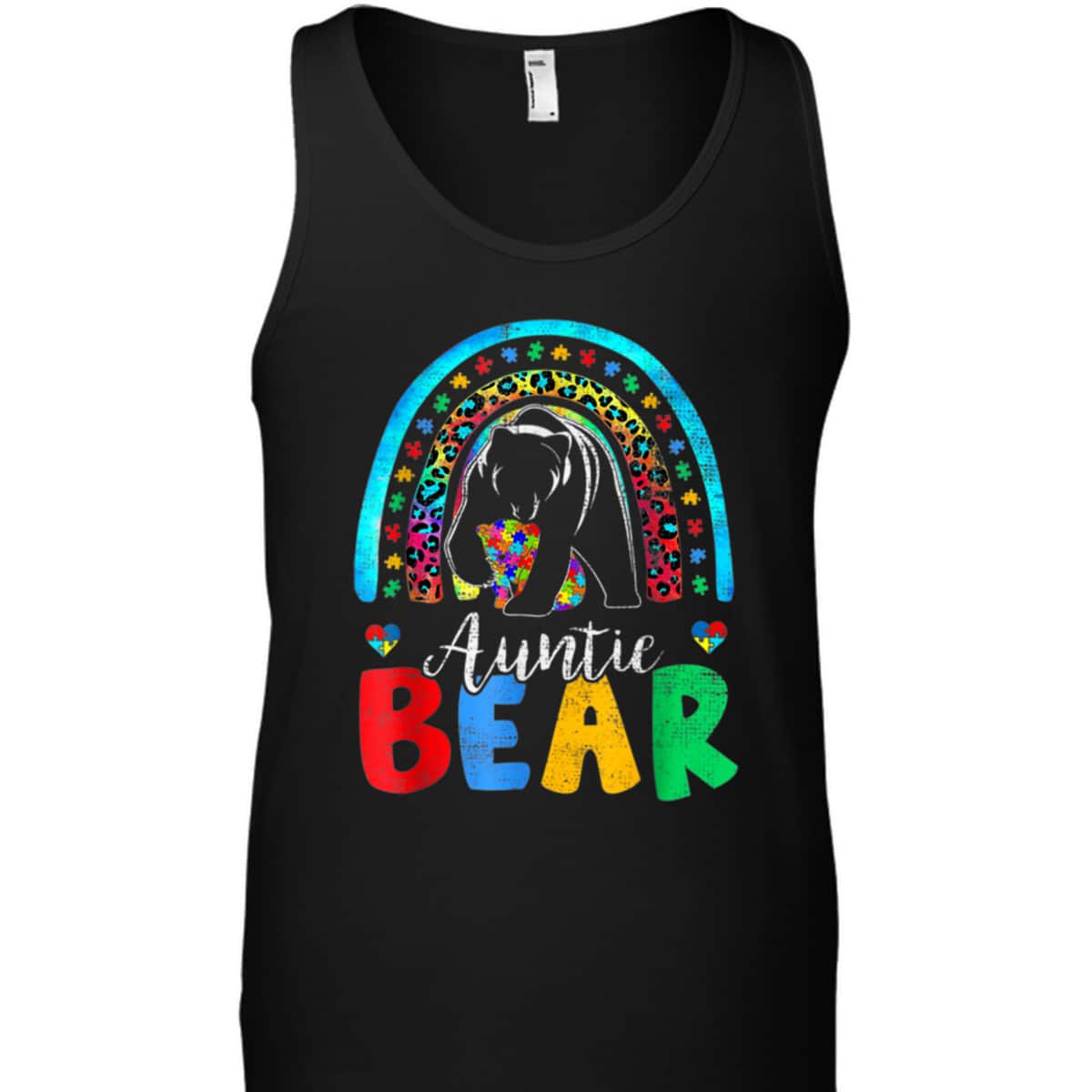 Autism Awareness Month Rainbow Auntie Bear Support Autistic T-Shirt Autism Awareness Month Rainbow Auntie Bear Support Autistic T-Shirt