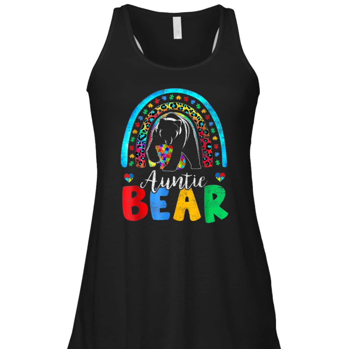 Autism Awareness Month Rainbow Auntie Bear Support Autistic T-Shirt Autism Awareness Month Rainbow Auntie Bear Support Autistic T-Shirt