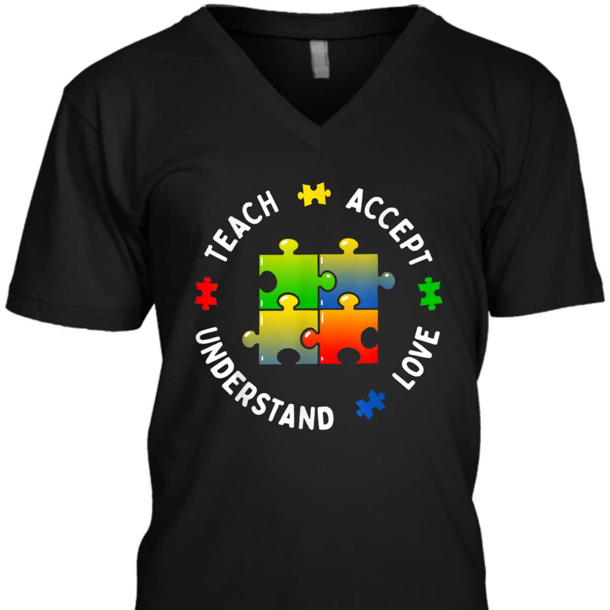 Autism Awareness Teacher Teach Accept Understand Love T-Shirt