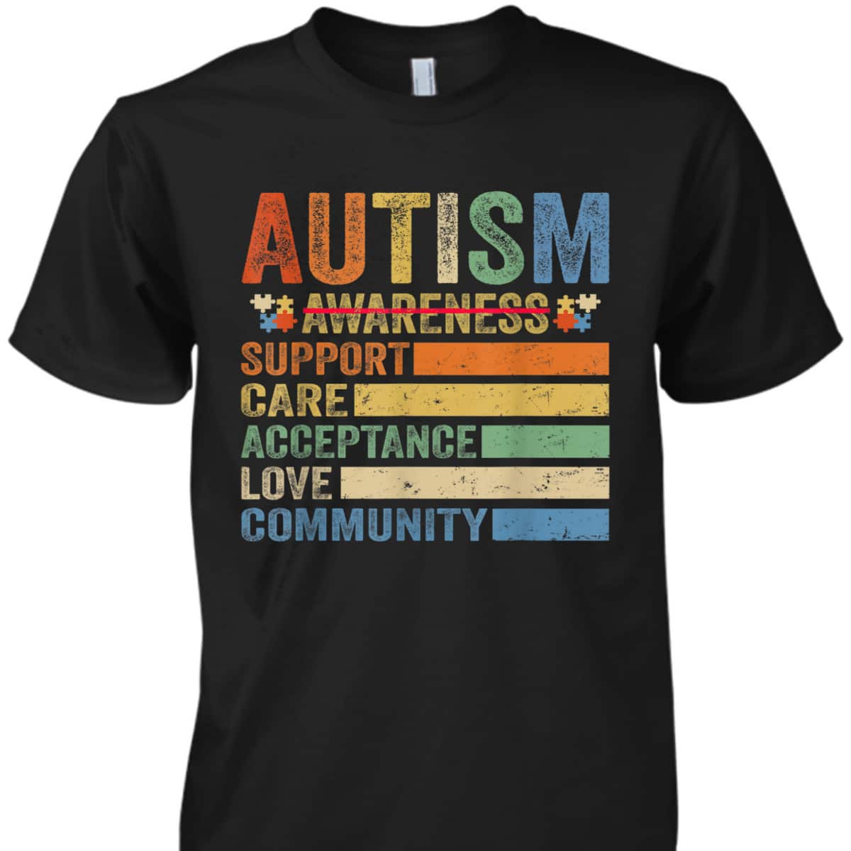 Autism Awareness Support Care Acceptance Mom Dad T-Shirt Autism Awareness Support Care Acceptance Mom Dad T-Shirt