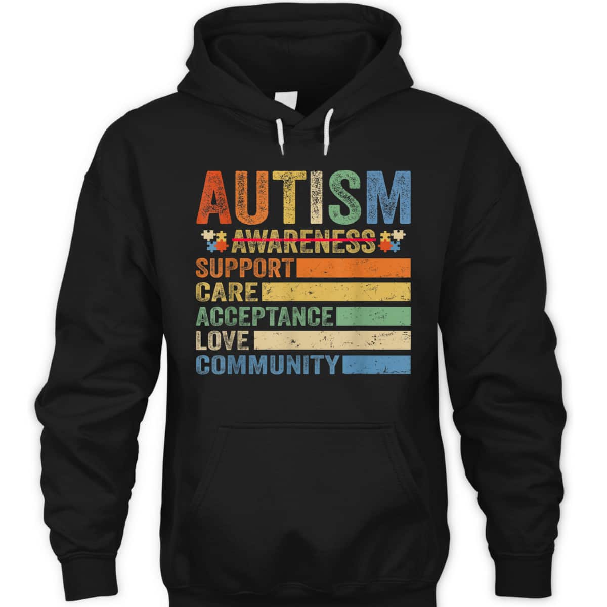 Autism Awareness Support Care Acceptance Mom Dad T-Shirt