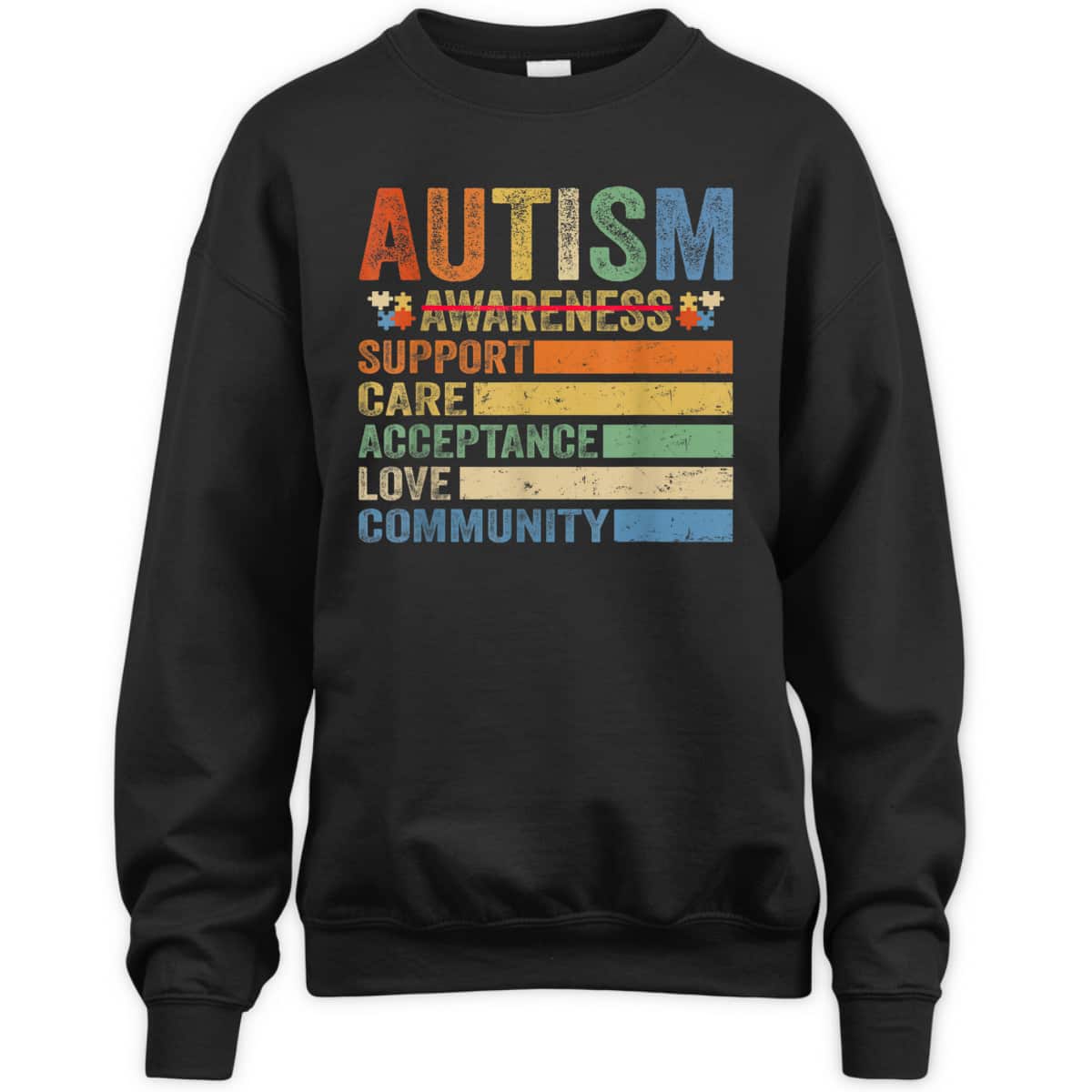 Autism Awareness Support Care Acceptance Mom Dad T-Shirt