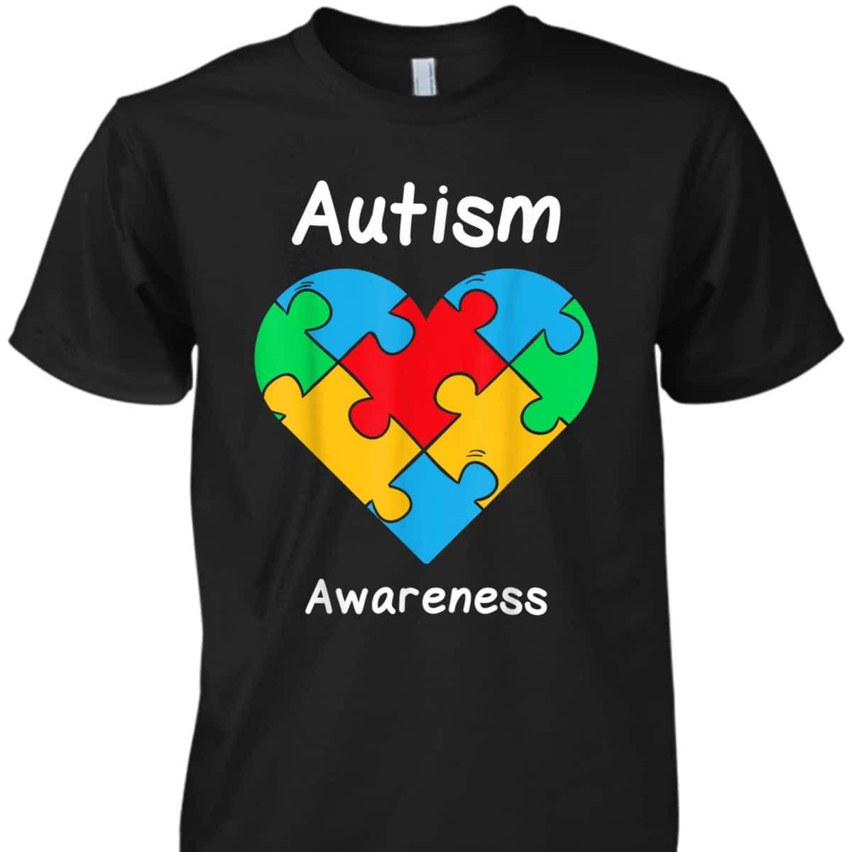 Autistic Heart Puzzle Piece Love Cool Autism Awareness Gift T-Shirt