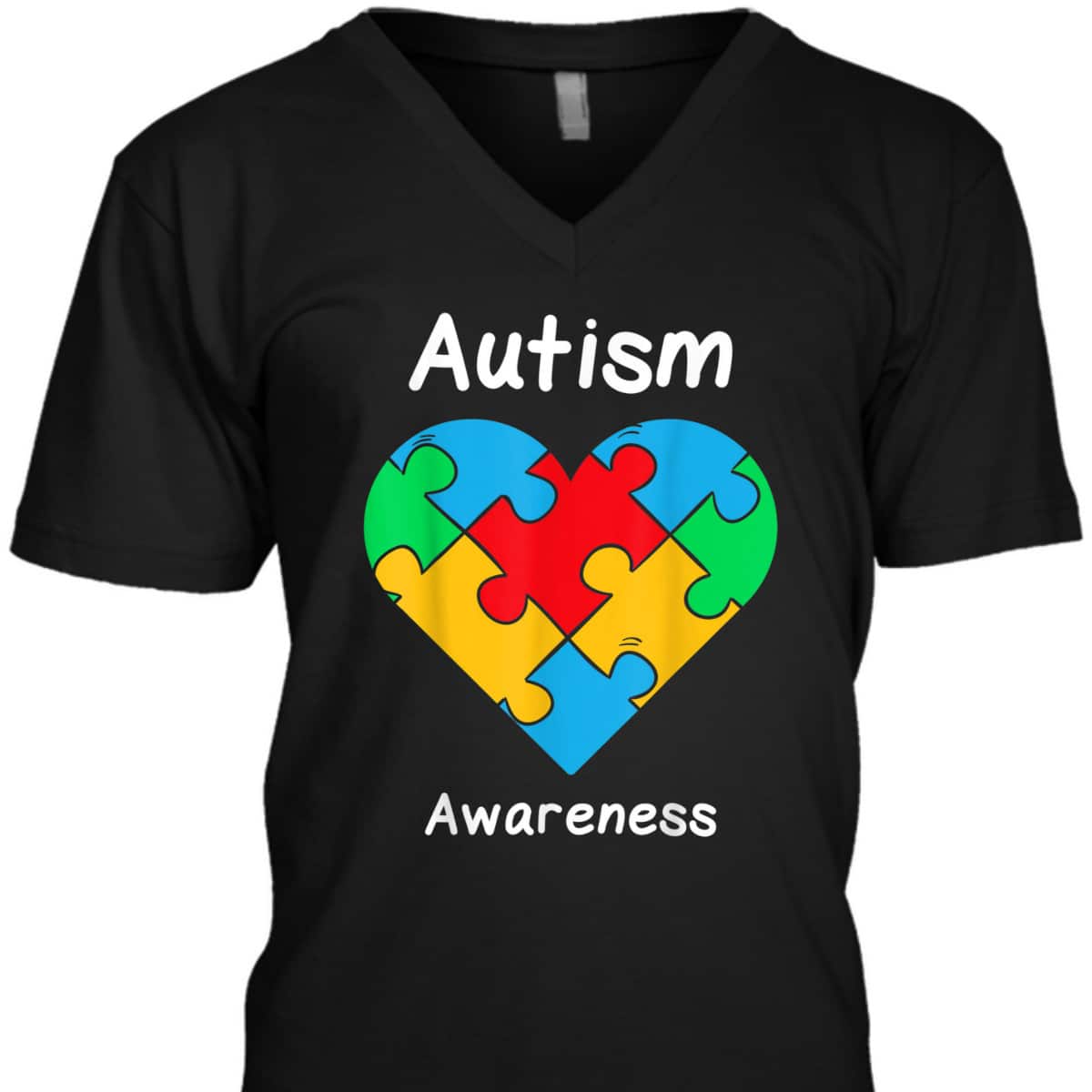 Autistic Heart Puzzle Piece Love Cool Autism Awareness Gift T-Shirt