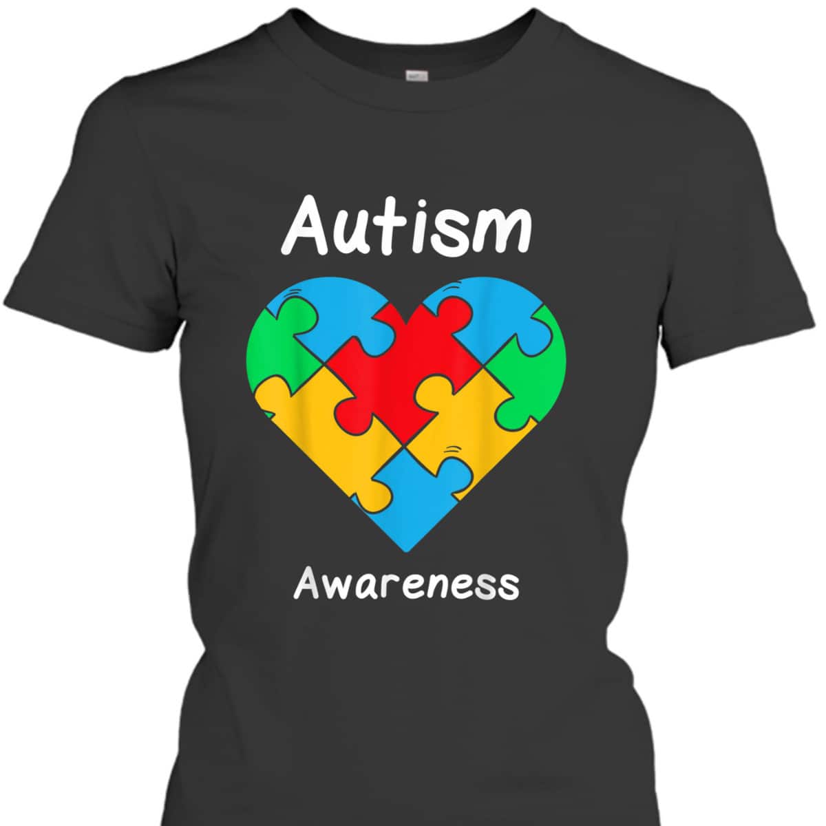 Autistic Heart Puzzle Piece Love Cool Autism Awareness Gift T-Shirt