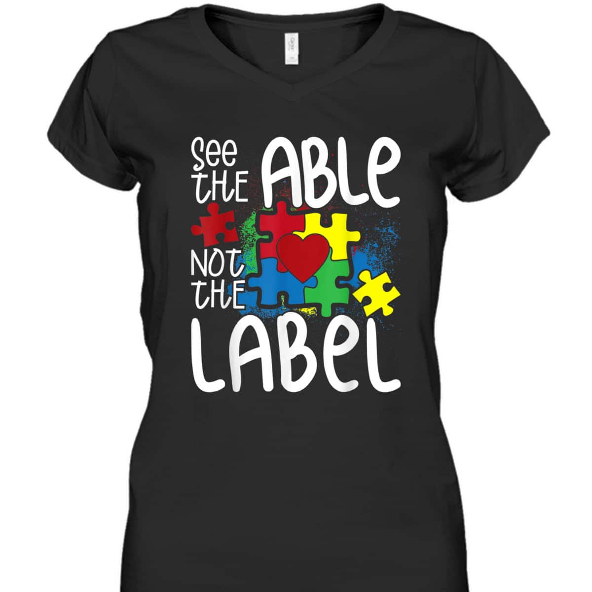 See The Able Not The Label Autistic Puzzle Autism Awareness T-Shirt