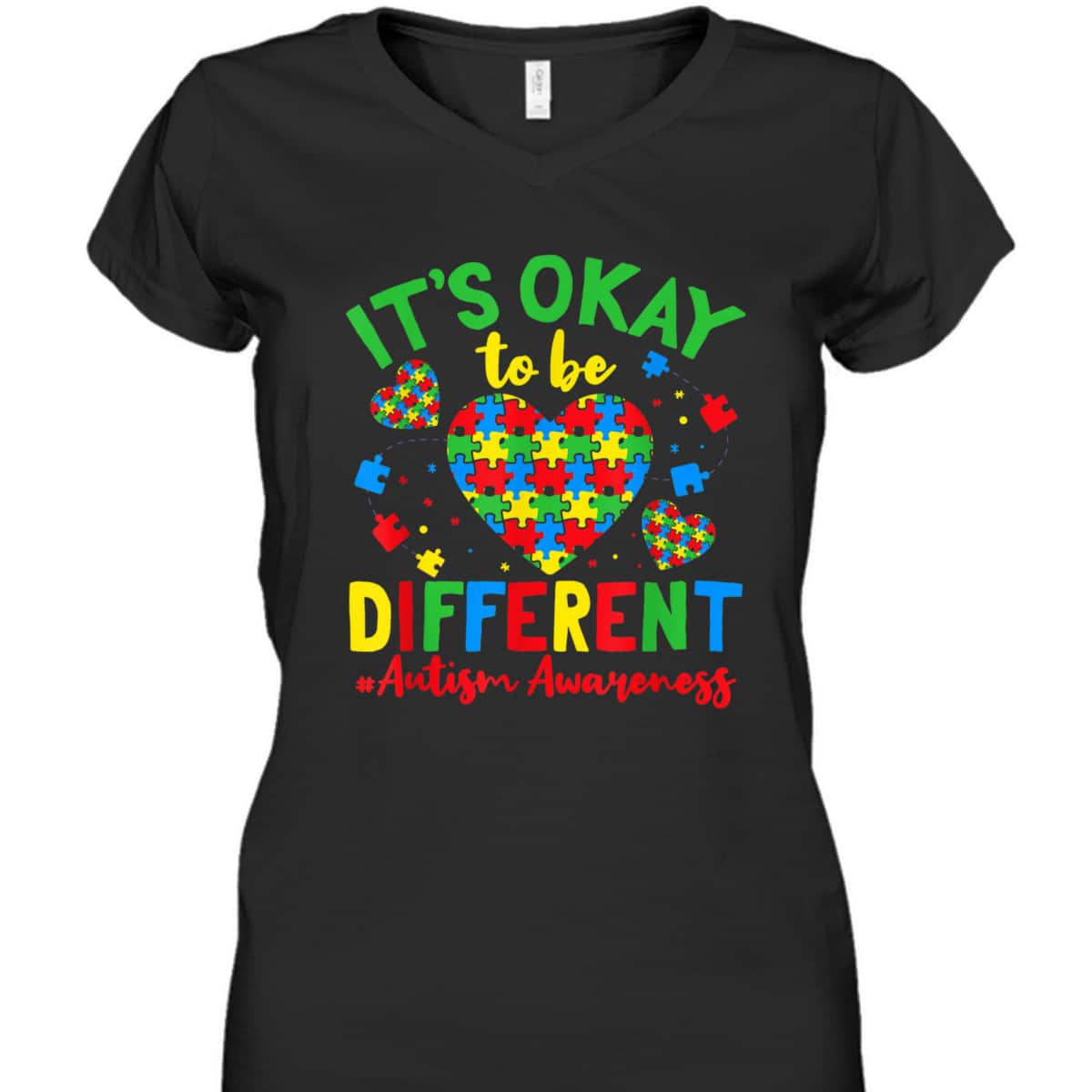 Autism Support It'S Okay To Be Different Autism Awareness T-Shirt