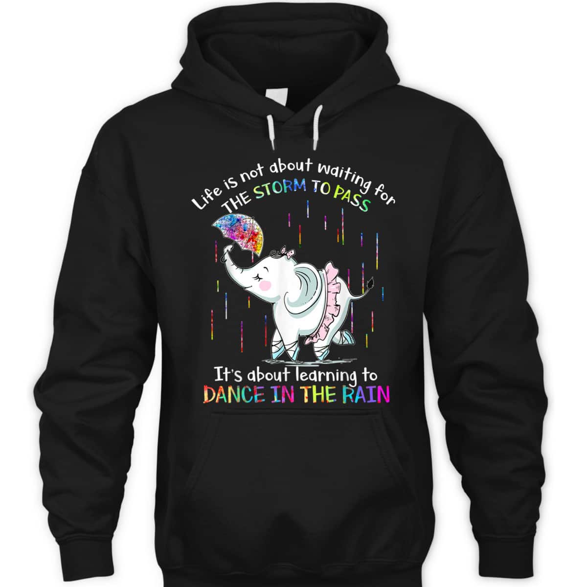Autism Awareness Elephant Learning To Dance In The Rain T-Shirt