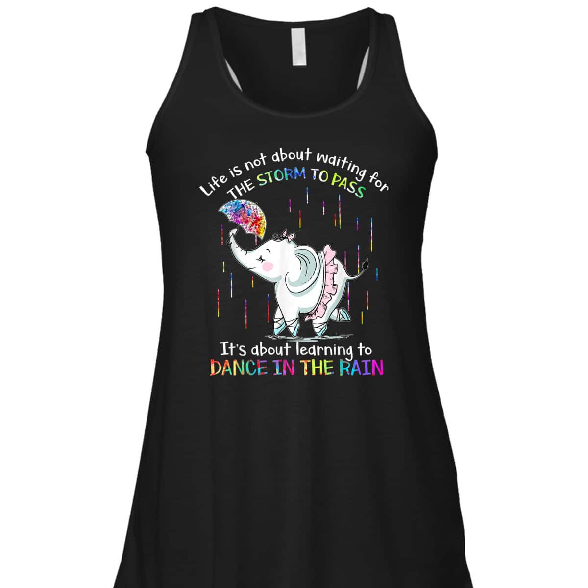 Autism Awareness Elephant Learning To Dance In The Rain T-Shirt